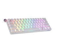Geeky GK61 60% | Hot Swappable Mechanical Gaming Keyboard | 61 Keys Multi Color RGB LED Backlit for PC/Mac Gamer | ANSI US American Layout (White, Mechanical Brown)