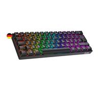 Geeky GK61 60% | Hot Swappable Mechanical Gaming Keyboard | 62 Keys Multi Color RGB LED Backlit for PC/Mac Gamer | ISO DE Qwertz German Layout (Black, Mechanical Red)