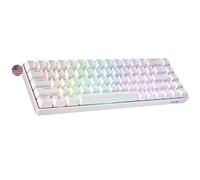 Geeky GK65 65% | Hot Swappable Mechanical Gaming Keyboard | 68 Keys Multi Color RGB LED Backlit for PC/Mac Gamer | ANSI US American Layout (White, Mechanical Blue)
