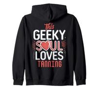 Geeky Soul Loves Tanning Sun Lover Beach Vacation Fun Zip Hoodie