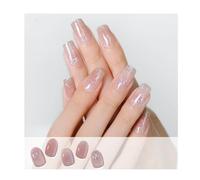 Geeli Nails, Geeli House Nails, 2025 Nail Stickers, 20 Pieces Geeli Nails Kit, Semi Cured Gel Nail Strips Nude, Glitter, Waterproof And Long Lasting Gel Patch (060)
