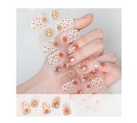 Geeli Nails, Geeli House Nails, 2025 Nail Stickers, 20 Pieces Geeli Nails Kit, Semi Cured Gel Nail Strips Nude, Glitter, Waterproof And Long Lasting Gel Patch (068)