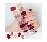 Geeli Nails, Geeli House Nails, 2025 Nail Stickers, 20 Pieces Geeli Nails Kit, Semi Cured Gel Nail Strips Nude, Glitter, Waterproof And Long Lasting Gel Patch (066)
