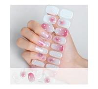 Geeli Nails, Geeli House Nails, 2025 Nail Stickers, 20 Pieces Geeli Nails Kit, Semi Cured Gel Nail Strips Nude, Glitter, Waterproof And Long Lasting Gel Patch (021)