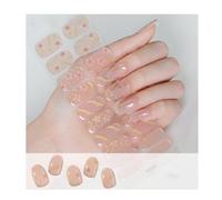 Geeli Nails, Geeli House Nails, 2025 Nail Stickers, 20 Pieces Geeli Nails Kit, Semi Cured Gel Nail Strips Nude, Glitter, Waterproof And Long Lasting Gel Patch (098)