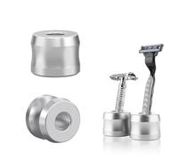 GeeliHome 2 Pack Safety Razor Stand, Opening Dia 0.7" (18.5mm) Men Shaving Stand for Bathroom Countertop Compatible with Gillette SkinGuard (Sliver)