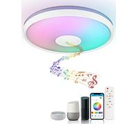 GeeliHome LED Ceiling Light Dimmable Color Changing 24W Star with Remote Control (Compatible with Amazon Alexa) (White)