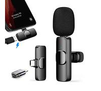 GeeliHome Wireless Microphone for iPhone, Wireless Lavalier Microphone for i-OS Android and PC, 2.4 GHz Plug&Play Mnini Clip On Mic【Type-C】 for iPhone 15 USB-C Android Smartphone
