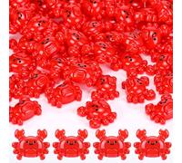 Geelin 100 Pcs Mini Crab Figurine Tiny Resin Crab Realistic Ornament Decor for Fairy Gardens, Miniature Terrariums, Red Stuff Filling Gifts, Holiday Party Decorations, Tabletop Decor