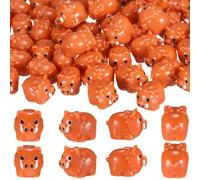 Geelin 100 Pcs Mini Wild Boar Resin Figurines - Adorable Miniature Wild Boar Animal Figures for DIY Fairy Gardens, Christmas Stocking Stuffers, Cake Toppers, and Moss Landscape Decor