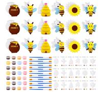 Geelin 18 Set Bee DIY Painting Kit Summer Ceramic to Paint Your Own Bee Statues Unpainted Plaster Figurines Brushes Acrylic Paints Bags Party Favor for Adults