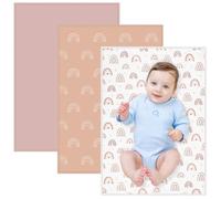 Geelin 3 Pcs PU Baby Changing Pad 20 x 28 Inches Diaper Foldable Portable Changing Mat Travel Waterproof Changing Pad Liner for Baby, Small Toddler, Newborns Play Seating Lie Bed Gifts Supplies