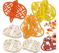 Geelin 30 Sets DIY 3D Pumpkin Wood Crafts to Paint Fall Pumpkin Decor Wooden Table Decoration Wood Cutout Ornament for Painting Farmhouse Tiered Tray Decor Halloween Thanksgiving Party Gift, 3 Designs