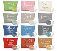 Geelin 36 Sets Christian Catholic Gifts for Women Religious Makeup Bags and Compact Mirrors Mother's Day Inspirational Gifts for Teacher Nurse Staff Coworker Church Bible Study Group Member (Classic)