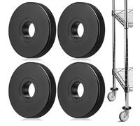 Geelin 4 Pcs Wire Shelving Donut Bumpers, 3-1/2" Diameter Rubber Donut Bumper for End Load and Side Load Wire Shelving Units, Swivel Casters