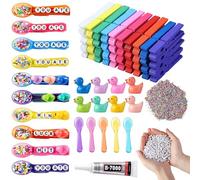 Geelin Cheer Pins Kit with 80 Pcs Spirit Clips, 800 Letter Beads, 30 Ducks, 30 Bows, 20 Sunglasses, Glue, Decoration for Cheerleaders, Volleyball Team Gifts Bulk Stuff DIY Charms (Multicolor,Spoon)