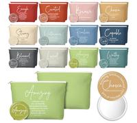 Geelin Christian Christmas Gift Bulk for Women Bible Verse Canvas Makeup Bag with Inspirational Compact Mirrors Pastors Clergy Appreciation Gifts for, Classic