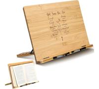 Geelin Christian Gift for Women Large Bible Stand for Display at Home Adjustable Bamboo Bible Holder Stand Tray Page Clip Portable Stable Hard-Wearing Easter Religious Gift(Inspirational,11x8'')