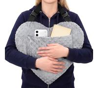 Geelin Heart Surgery Pillow for Heart Surgery Recovery After Bypass Coughing with Pocket Gifts for Chest Surgeries Recovery Seatbelt Pillows Post-Surgery Shock Absorbing Chest Pillow(Grey)
