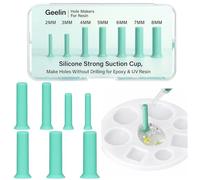 Geelin Hole Maker for Resin, 7 Sizes(2/3/4/5/6/7/8mm) 35pcs Make Holes Without Drilling for Epoxy UV Resin, Holes Tools for Jewelry Making, DIY Craft Pendant Decoration, Pet Tag, Keychain