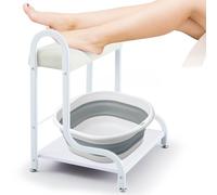 Geelin Pedicure Cart Foot Bath Trolley with Wheels Portable Trolley for Foot Rest Manicure Massage Pedicure Stool with Cushion Beauty Spa Supplies, White