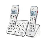 Geemarc Amplidect 595 Photo Twin - Loud Cordless Home Phone Set with Photo Memories, SOS Function and Large Buttons for Seniors - Medium to Severe Hearing Loss - Hearing Aid Compatible - UK version