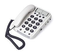 Big Button Corded Telephone, Hearing Aid Compatible, White