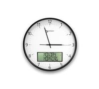Geemarc Large Analogue Clock with Full Date and Time on Digital Display - The Self-setting Viso 60 with High Colour Contrast - Ideal for People Living with Dementia and the Visually Impaired - White