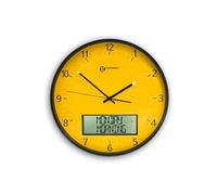 Geemarc Large Analogue Clock with Full Date and Time on Digital Display - The Self-setting Viso 60 with High Colour Contrast - Ideal for People Living with Dementia and the Visually Impaired - Yellow