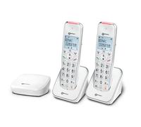 Geemarc Liberty 200 Twin, Digital Cordless Home Telephones with Small DECT Base, Hearing Aid Compatible, Easy Use 2 Cordless Handsets to Be Placed Anywhere in the House