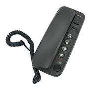 Geemarc Marbella - Gondola Style Trimline Corded Telephone with Large Buttons, Mute Function and Visual Ring Indicator - Wall Mountable - UK Version - Black
