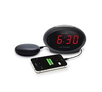 Geemarc SBT600 - Extra Loud Alarm Clock with Tone and Volume Control, Bed Shaker and Snooze Function - USB Charging Port - For the Hard to Wake, Hard of Hearing and Deaf - UK Version