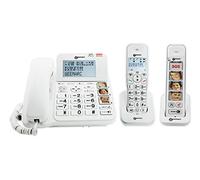 Geemarc Senior Pack - Reinforced Landline Phone and Additional Handsets with Answering Machine and Large, Customisable Photo Buttons for Seniors - Low to Medium Hearing Loss - Version DE