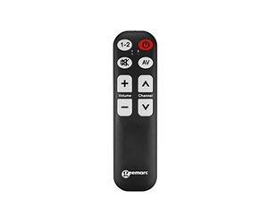 Geemarc TV5 - Easy-to-use Universal Remote Control with 7 Programmable Buttons for the Elderly - Requires Original Remote for Pairing - Works with Infrared