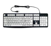 Geemarc USB-A Wired PC Keyboard AZERTY Layout Large Print Keys / White