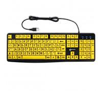 Geemarc USB-A Wired PC Keyboard Large Keys Spanish QWERTY Layout Yellow