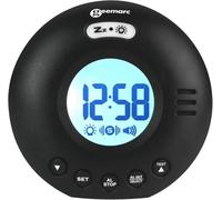Vibrating Travel Alarm Clock with 75dB Loud Alarm, Flashing Light and Snooze Function - The Geemarc WAKE 'N' SHAKE Voyager for the Hard to Wake, Hard of Hearing and Deaf - Battery Operated - Black