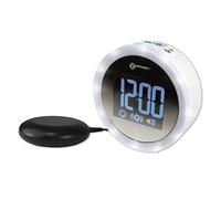 Geemarc Wake ‘n’ Shake Star, 95 dB Loud Alarm Clock with Shaker, 5 Alarm Settings, Snooze 5-60 Min for Hard of Hearing and Deaf, Bright LED Flash,USB Charging for Hard to Wake, UK Version