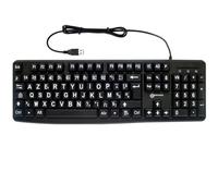 Geemarc Wired USB-A PC Keyboard AZERTY Layout with Large Print