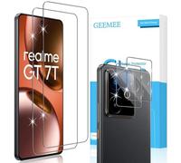 GEEMEE 2 + 2 Pieces for Realme GT 7T/Realme GT7 for Tempered Glass Screen Protector and Camera Protective Film, 9H Film Hardness Tempered Glass High Sensitivity Screen Protector