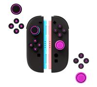 GEEMEE Button Caps Set Joystick Cover for Nintendo Switch 2, Soft Silicone Switch Thumb Grip Caps, Key Buttons Joystick Cap Covers Accessories, Set of 4 Cool Black and Red