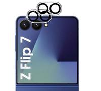 GEEMEE Camera Protection for Tempered Glass Compatible with Samsung Galaxy Z Flip 7, Pack of 2, 9H Hardness, HD Clear, Anti-Scratch Camera Screen Protector, Bubble-Free Film, Tempered Glass