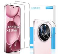 GEEMEE for OPPO Find X8 Ultra Tempered Glass Film, 2 Pieces Screen Protector + 2 Pieces Camera Film, 9H Anti-Scratch, Anti-Fingerprint Protective Screen Protector
