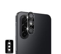 GEEMEE for Samsung Galaxy A17 5G Camera Protection Film, Tempered Glass & Diamond Glitter Aluminium Edge, Diamond Design 9H Hardness HD Easy to Install - Black