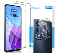 GEEMEE For Vivo Y19S Tempered Glass Film, 2 Pieces Screen Protector + 2 Pieces Camera Film, 9H Anti-Scratch, Anti-Fingerprint Protective Screen Protector