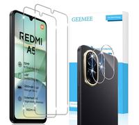 GEEMEE for Xiaomi Redmi A5 4G Screen Protector, 2 Pack Screen Protector + 2 Pack Camera Lens Protector, 9H HD Clear Anti-Scratch Easy Installation Tempered Glass Film