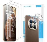 GEEMEE Screen Protector for Xiaomi Redmi Note 15 Pro Plus/Note 15 Pro+ 5G/Poco M8 Pro 5G Tempered Glass and Camera Protective Film, 2+2 Pieces 9H Film Hardness Glass High Sensitivity Screen Protector