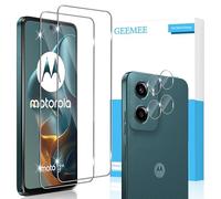 GEEMEE Tempered Glass Film for Motorola Moto G05 5G/Moto E15, 2 Pieces Screen Protector + 2 Pieces Camera Film, 9H Anti-Scratch, Anti-Fingerprint Protective Screen Protector