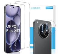 GEEMEE Tempered Glass for OPPO Find X8s Film, 2 Pieces Screen Protector + 2 Pieces Camera Film, 9H Anti-Scratch, Anti-Fingerprint Protective Screen Protector