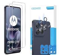 GEEMEE Tempered Glass Screen Protector for Motorola Moto G86 5G/Moto G86 Power, Pack of 2 Screen Protectors with 2 Camera Film, 9H Hardness Anti-Scratch Film HD Protective Glass Screen Protector